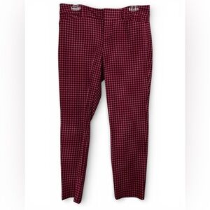 Old Navy Pink Plaid Pixie Ankle Pants